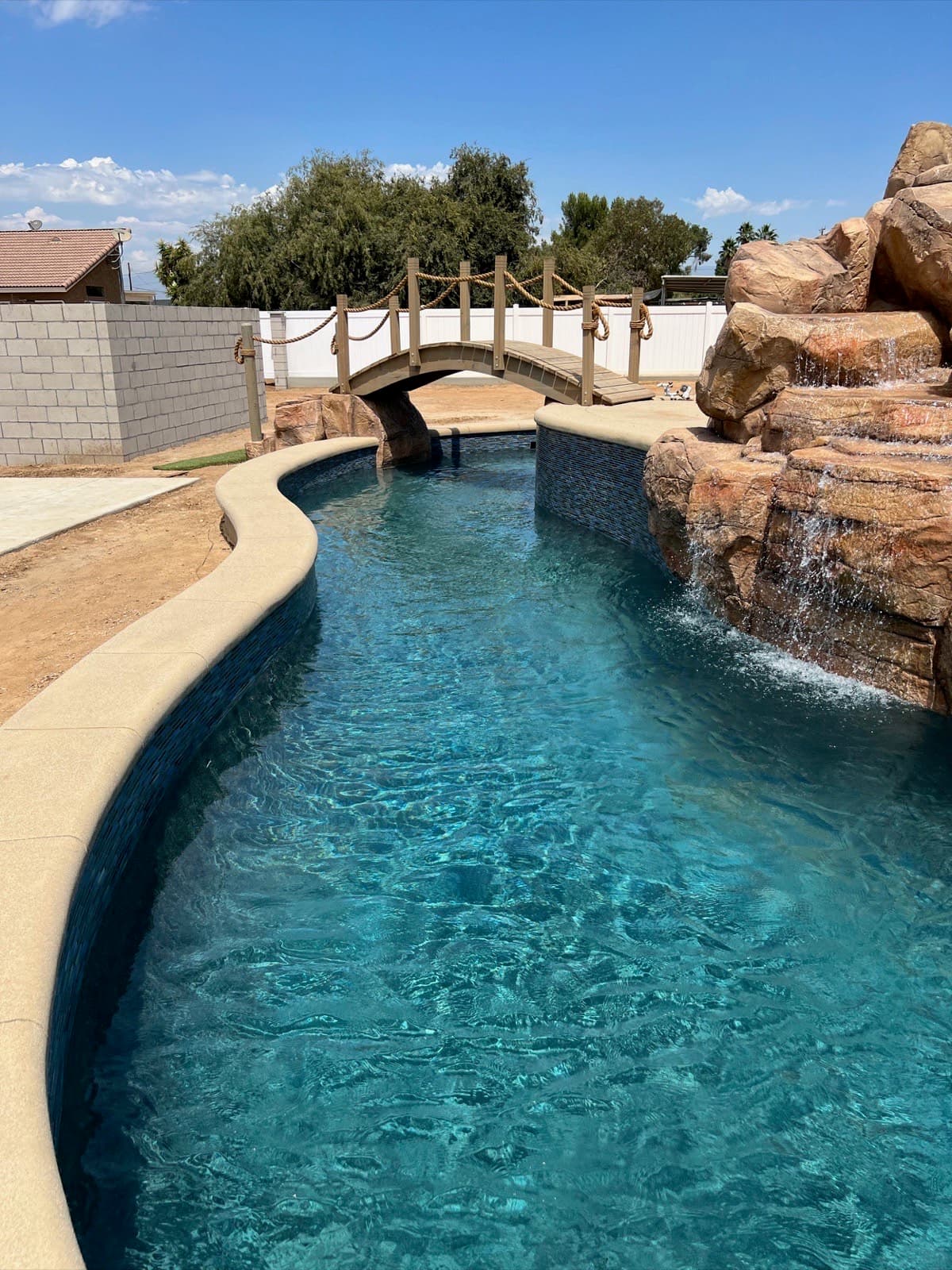 Lazy River with Construction Photos - Custom pool by Bogner Pools Riverside